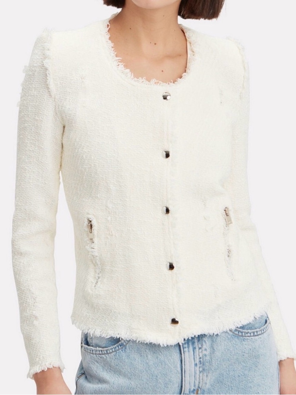 Iro White Agnette Tweed Jacket 34
